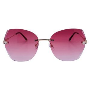 6147P: Pink Rimless Ladies Sunglasses